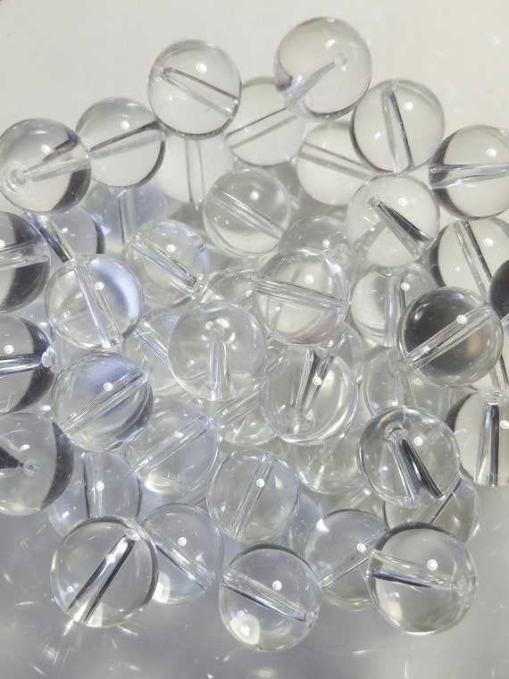 10 Beads - 10mm Clear Round Glass Beads, Small Clear Beads, Small Clear  Gumball Beads, Small Glass Beads, 10mm Gumball Beads