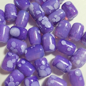 10 Beads -  10mm x 12mm Pretty Purple Tube Beads, Tube Shaped Beads, Spring and Summer Beads, Light Purple Tube Beads, Light Purple Beads
