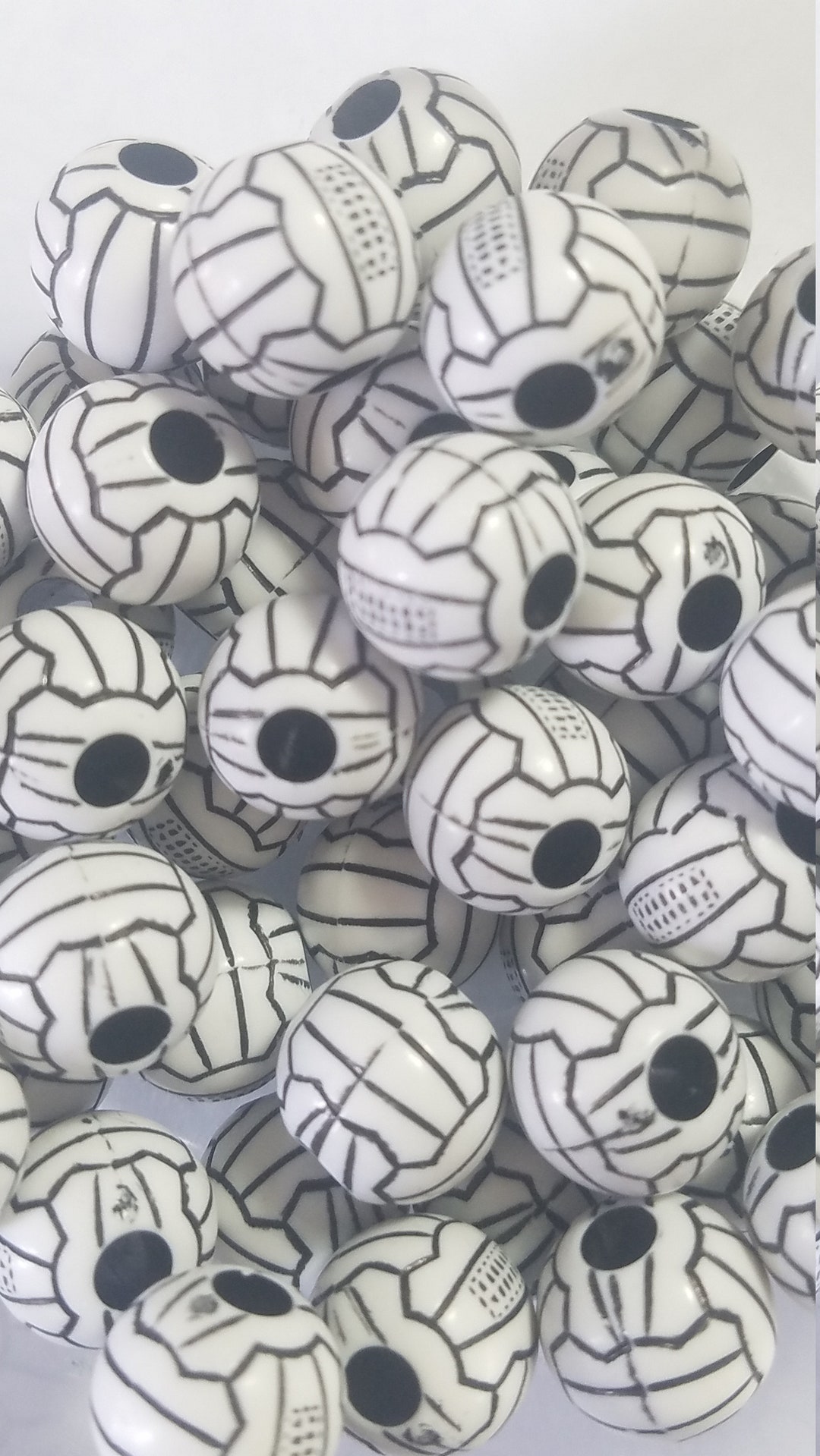 10 Beads 12mm Acrylic Volleyball Beads Sport's Beads Etsy