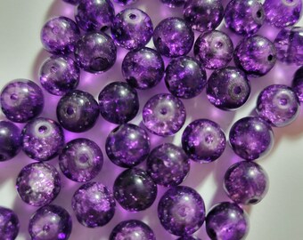 Abstract Black with Purple Flow European Glass Beads Abstract Black with Purple Flow European Glass Beads