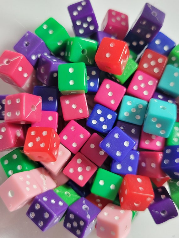 10 Beads - Colorful Lucky Dice Acrylic Dice Beads, Dice Beads, Small Dice  Beads, Plastic Dice Beads, Jewelry Making, DIY, Square Dice Beads