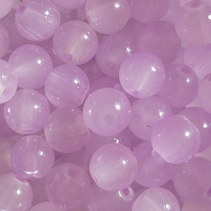12 Beads - 8mm Light Purple Glass Beads, Light Purple Glass Beads, Purple Pastel Beads, Purple Spacer Beads, Small Purple Beads, 8mm Beads