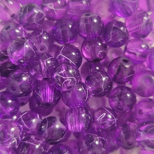 12 Beads - 8mm Light Purple and White Glass Beads, Round Glass Beads, Purple Glass Beads, Small Purple Gumball Beads, Candy Colored Beads