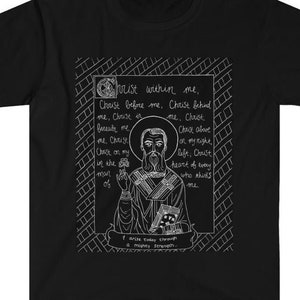 Saint Patrick of Ireland. Breastplate Prayer Icon. Orthodox Christian Tee.