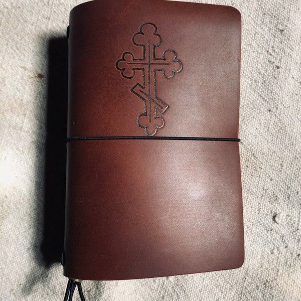 Orthodox Prayer Book. Nativity/Lent Journal. Blank Leather Notebook with Inserts. Free Personalization.