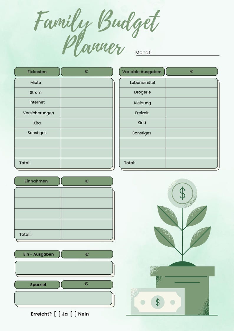 Family Budget Planner PDF | Printable Household Budget Book | Simple ...
