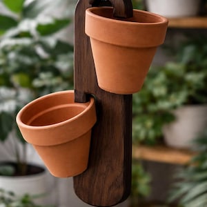 Handgemachte rustikale Holz Pflanzenhänger. Tontöpfe NICHT enthalten.