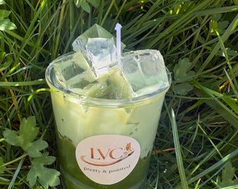 Matcha candle in a glass