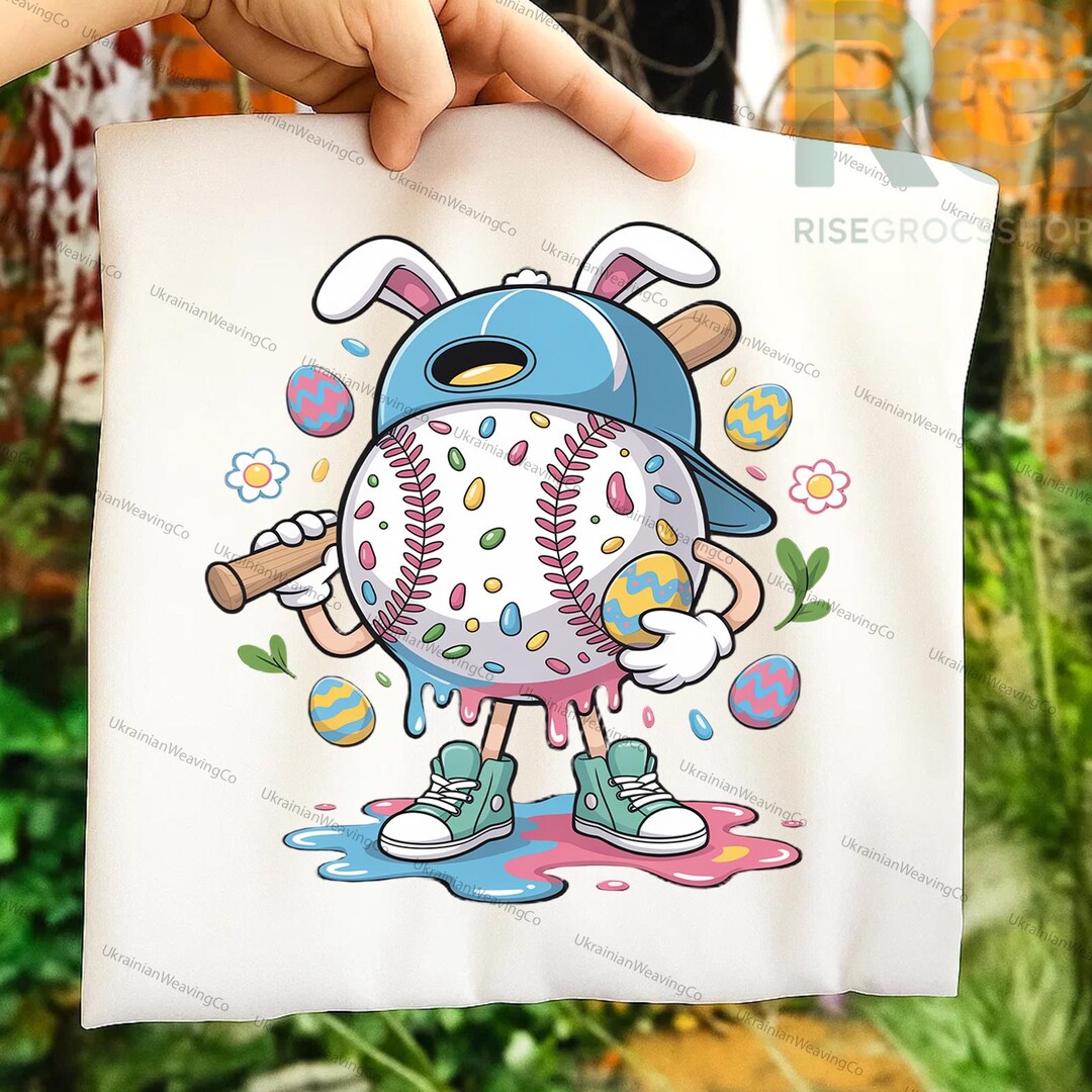 Easter Baseball PNG, Bunny Baseball Png, Cute Baseball Player ...