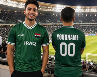 Custom Iraq 2026 World Soccer Jersey, Personalized Name Number Jersey, Gift For Soccer Fan, Sport Appreal