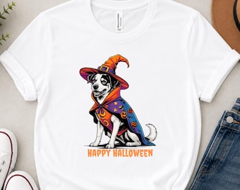 Happy Halloween Tee | Witch Dog | Canine Mom Shirt | Fall Dog Lover Gift
