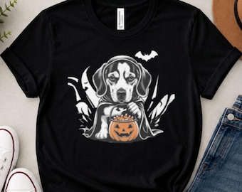 Halloween Beagle | Dog Mom Halloween Tee | Spooky Puppy | Trick or Treat Tee