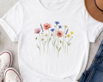 Watercolor Wildflower | Botanical Flower Tee | Cottagecore | Nature Lover Gift