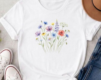 Wildflowers | Botanical Floral Tee | Cottagecore Shirt | Nature Lover Gift | Boho Flower Shirt