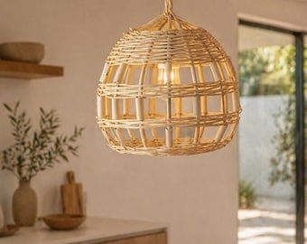 Suspension marocaine artisanale en rotin