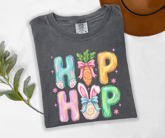 Comfort Colors® Hip Hop Easter Comfort Tee, Cute Bunny Graphic Shirt, Pastel Spring T Shirt, Funny Holiday Outfit, Easter Gift Idea