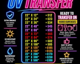 Custom UV DTF Sticker Gang Sheet Transfer, Permanent Durable Vibrant Uv Dtf, UV Dtf Stickers, Ready To Apply, Easy To Use, Uv Dtf Cup Wrap