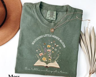 Watching Little Minds Bloom Teacher Shirt,Comfort Colors® Teacher Shirt,Preschool Teacher Gift, Elementary Teacher Gift, Reading Teacher Tee