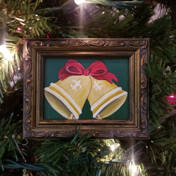 Fleur De Lis Christmas Bells Painting Etsy