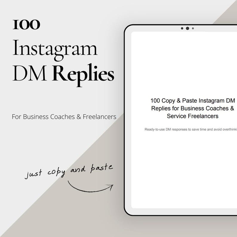100 Copy and Paste Instagram DM Replies for Business Coaches and ...