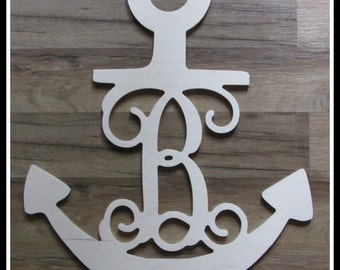 monogram anchor door etsy