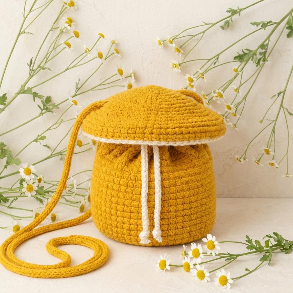 Easy Beginner Mushroom Crochet Purse Pattern