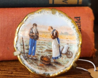 Limoges Miniature Porcelain Plate - "The Angelus" by Millet - Vintage - France