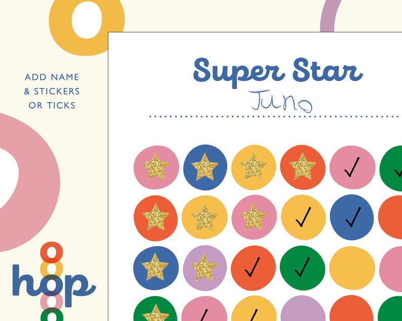 Printable Monthly Sticker Reward Chart for Children Toddlers Kids ...