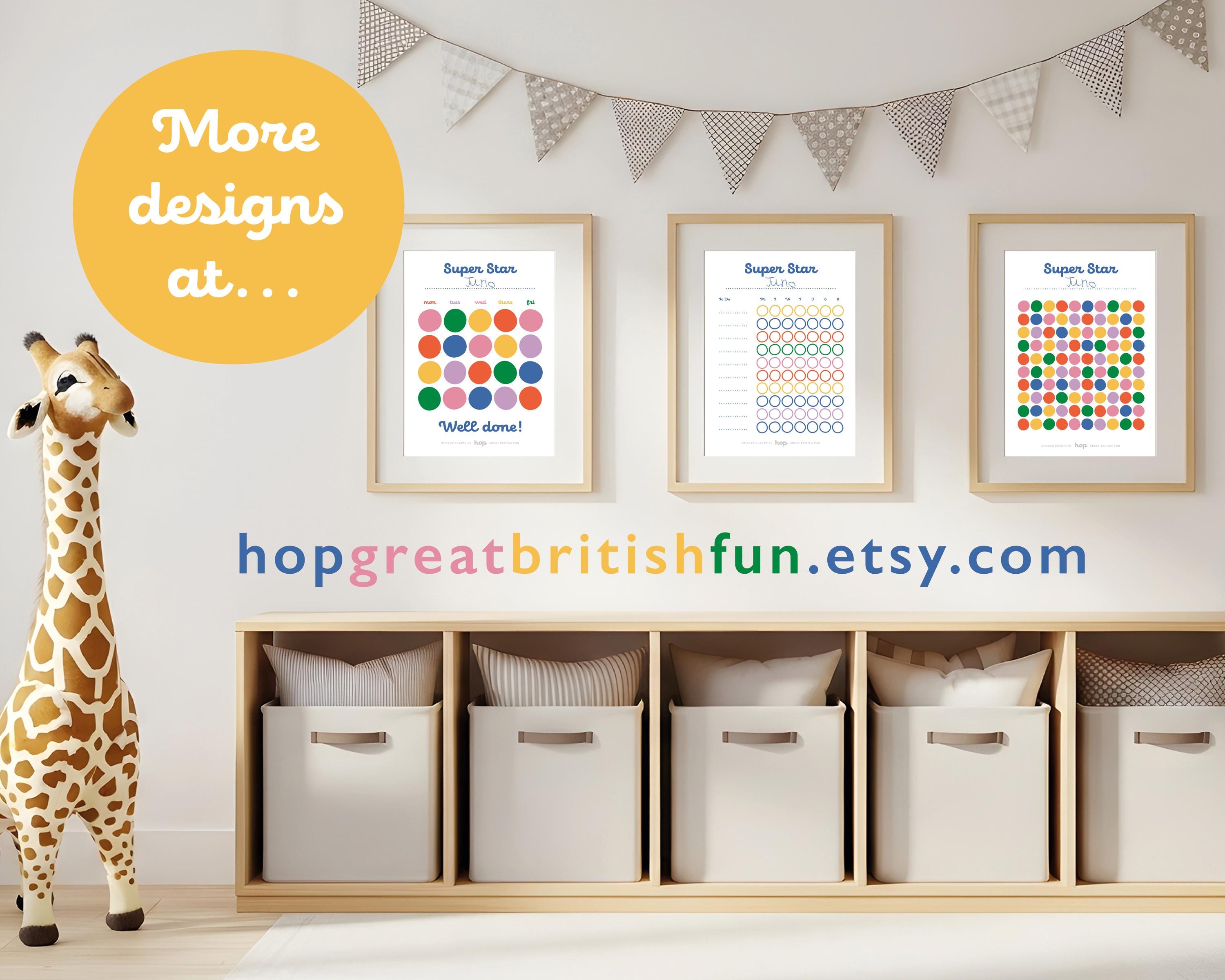 Printable Monthly Sticker Reward Chart for Children Toddlers Kids ...