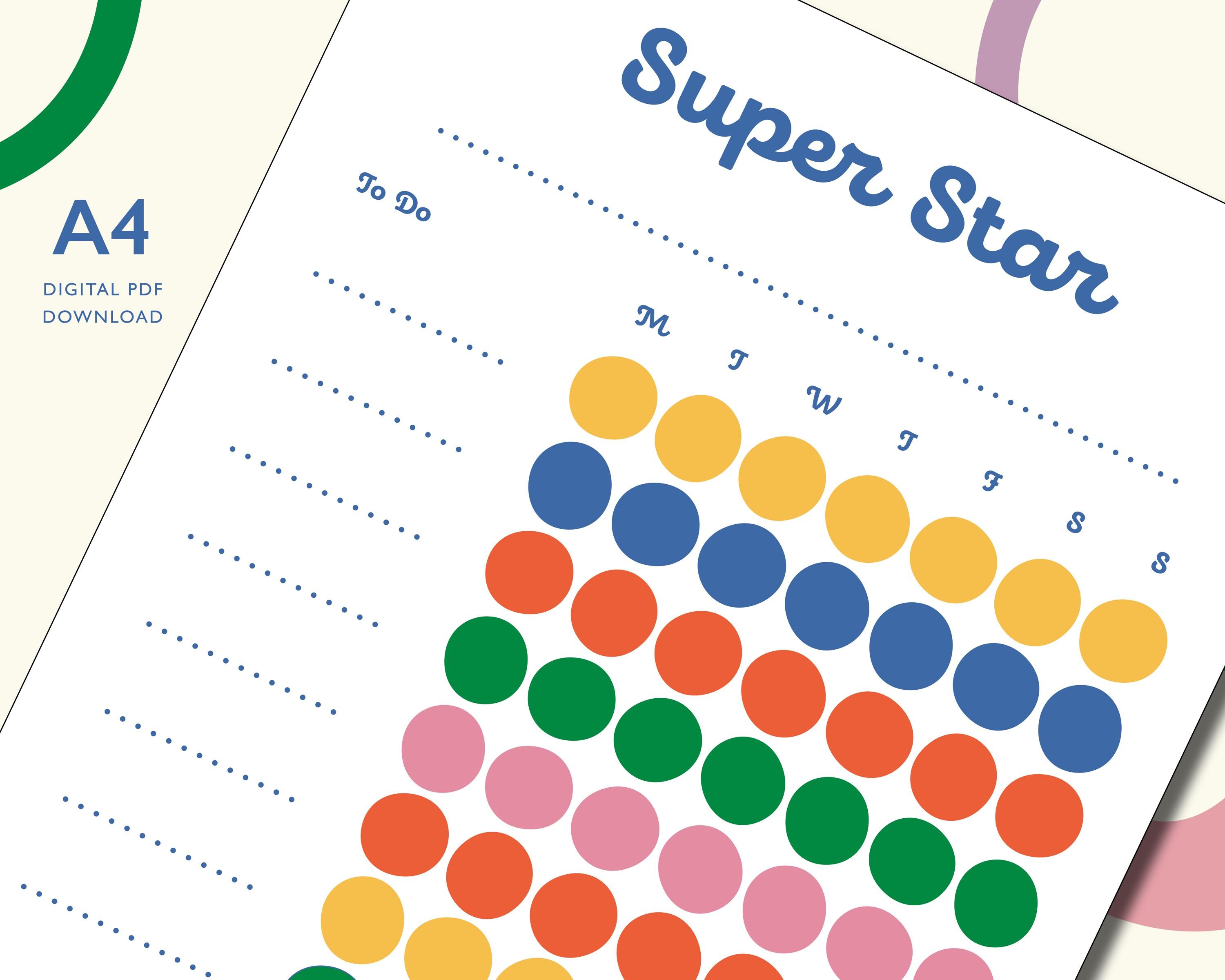 Kids Task And Sticker Printable Fillable Daily Tasks Sticker Reward Chart for Children ...