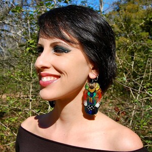 PEACOCK TRANCE Feather Earrings image 5