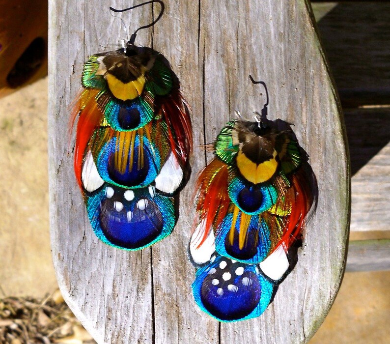 PEACOCK TRANCE Feather Earrings image 4