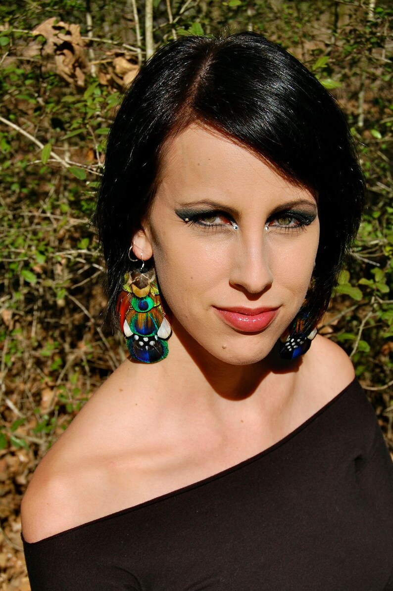 PEACOCK TRANCE Feather Earrings image 3