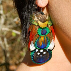 PEACOCK TRANCE Feather Earrings