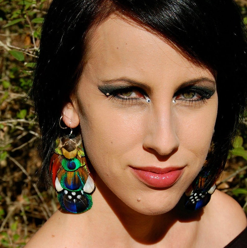 PEACOCK TRANCE Feather Earrings image 2
