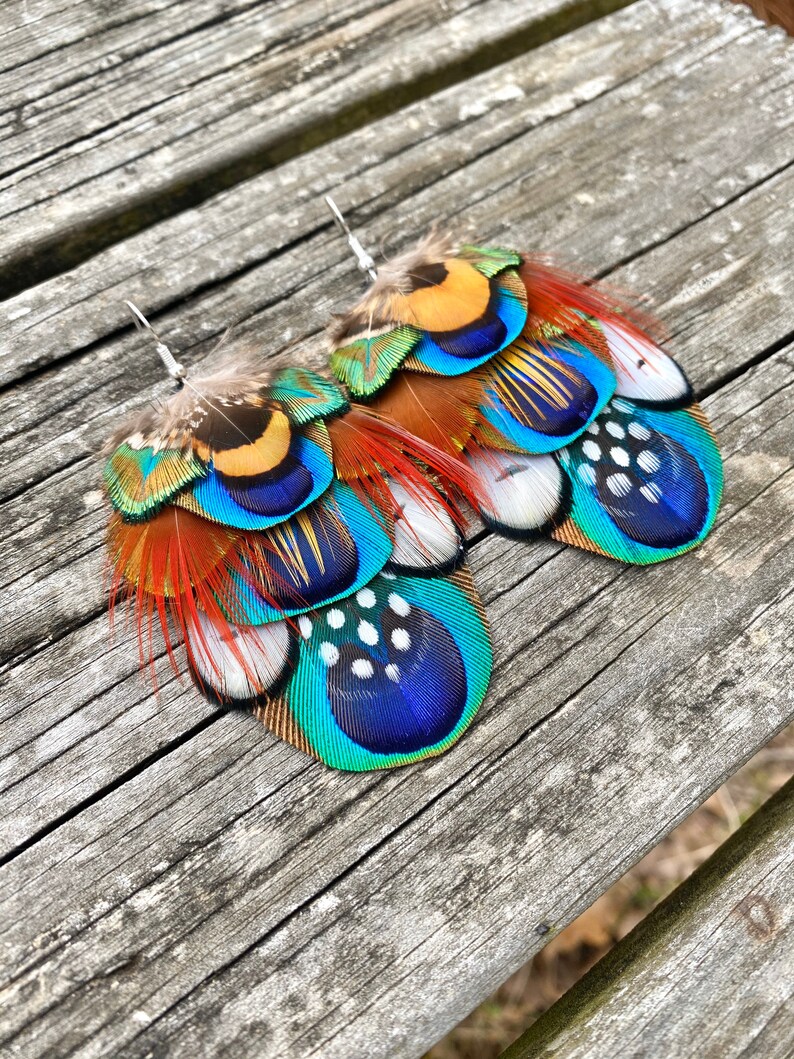 PEACOCK TRANCE Feather Earrings image 7