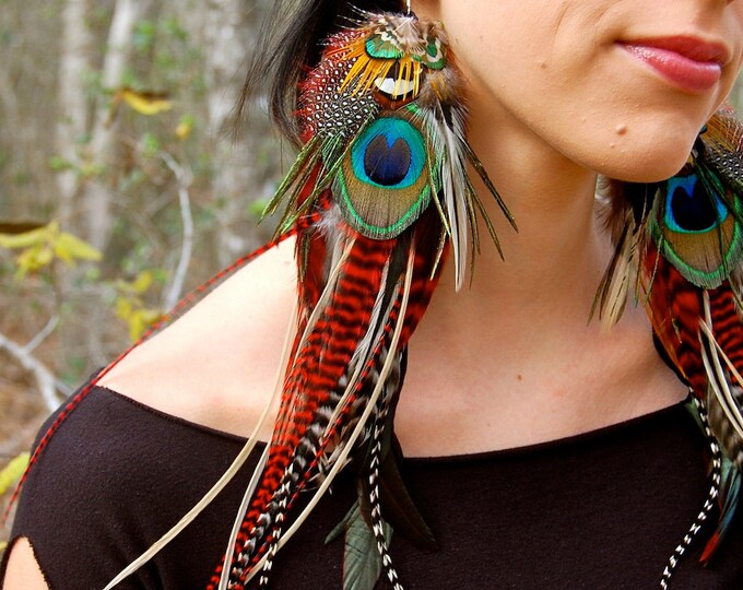 Gypsy Feather AB Earrings - Deep Berry main image 0