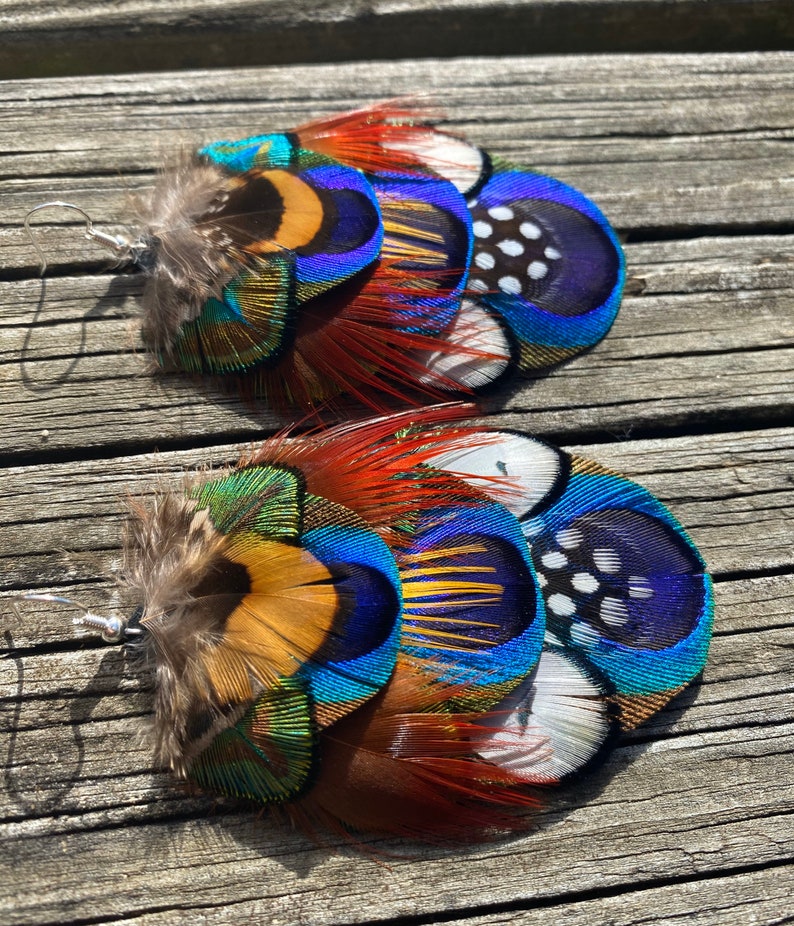 PEACOCK TRANCE Feather Earrings image 9