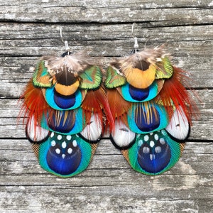 PEACOCK TRANCE Feather Earrings image 8