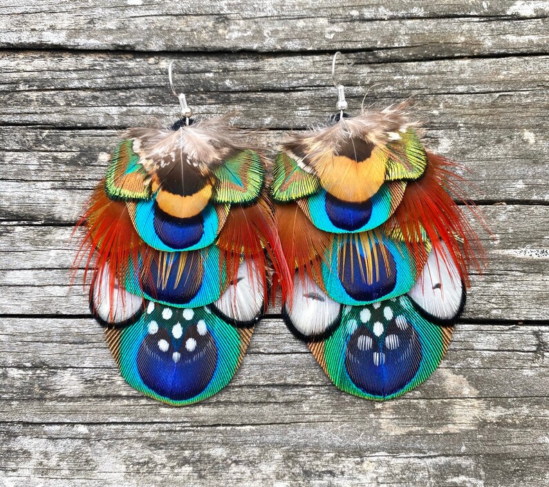 PEACOCK TRANCE Feather Earrings image 8