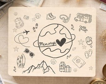 Erinnerungsbox Reise | Holzbox Memories Geschenk | Reise Geschenk| Geschenk für Weltenbummler | Travel Memory Box