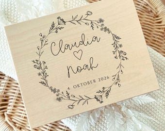 Hochzeitskiste personalisiert | Erinnerungskiste Hochzeit | Geschenk zur Hochzeit | Holzkiste für Hochzeitsandenken | Brautpaar Geschenk