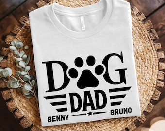 Dog Mom or Dog Dad Personalized Shirt | Custom Dog Parent Gift with Dog Names | Dog Lover T-Shirt | Gift for Dog Owners | Animal lover