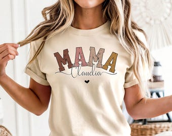 Personalized Mom Shirt with Name & Year | Mother's Day T-Shirt | Gift for Mom | Kids' Name Shirt | Pregnancy Announcement