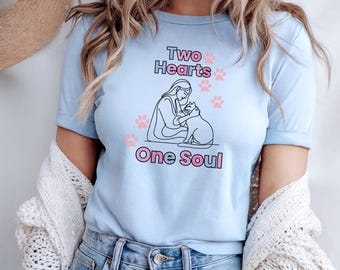 Cat Shirt • Soulmate Cat Tee • Two Hearts One Soul • Cat Lover Gift • Kitty Mom Graphic Tee • Cat Lady Gift - minimalist cat tee