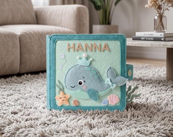 Personalized Quiet Book for Toddlers, Montessori Felt Activity Book, Custom Name Busy Book, Fine Motor Skills Toy, Screen Free Gift