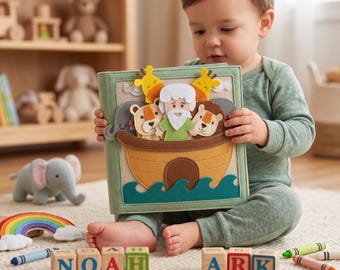 Handmade Bible Quiet Book, Felt Story Book for Toddlers, Christian Busy Book, Baptism Gift, Bible Activity Book