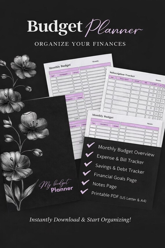 2026 Budget Planner: Finance Tracker, Savings & Debt (Digital Download)