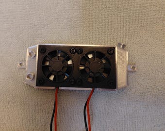 Scale Dual Fan Radiator with working fans for RC vehicles and trucks