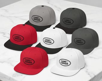 Land Rover Oval Logo Snapback Hat | Classic Flat Bill Cap, Acrylic Wool Blend